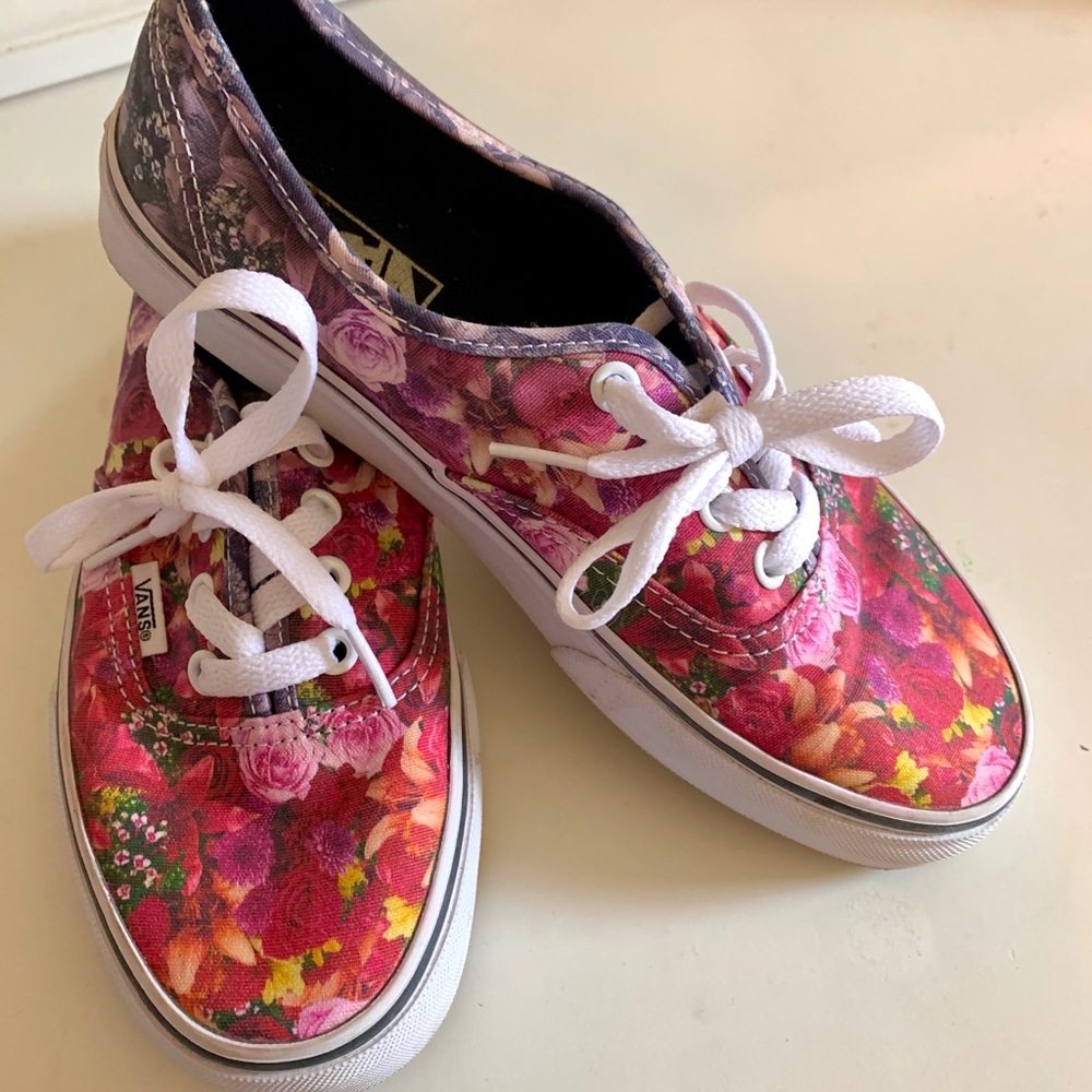 VANS floral canvas sneakers